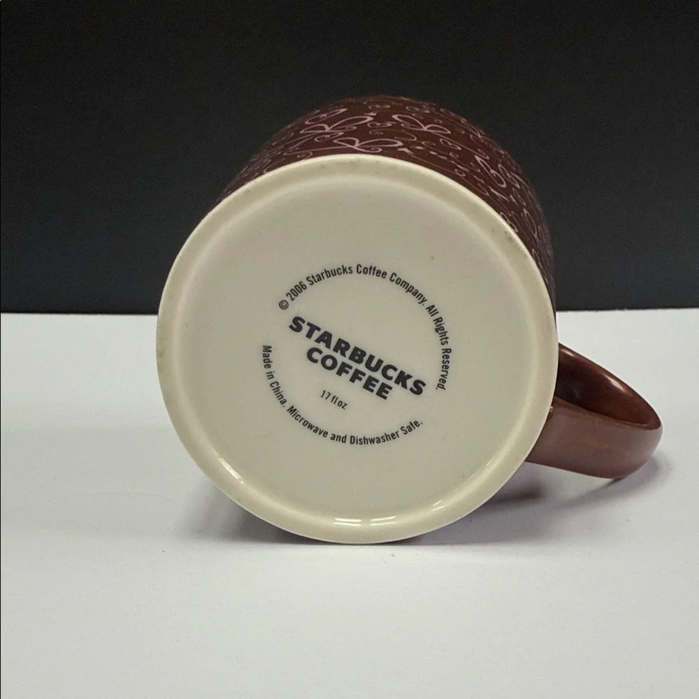 Starbucks Brown Mug with Pink‎ Accents